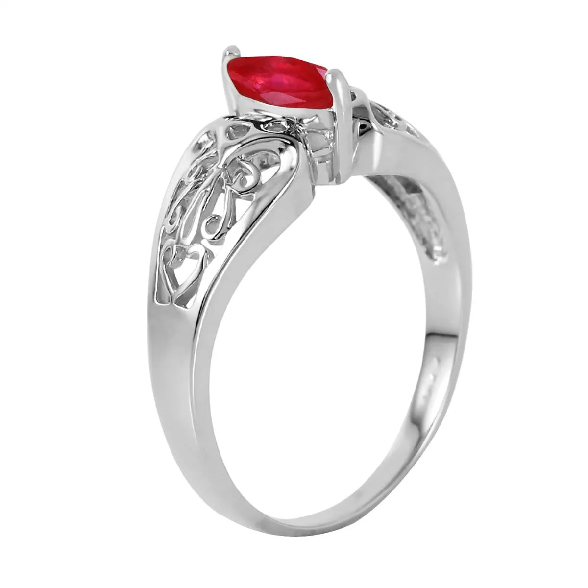 0.2 Carat 14K Solid White Gold Inseparable Ruby Ring