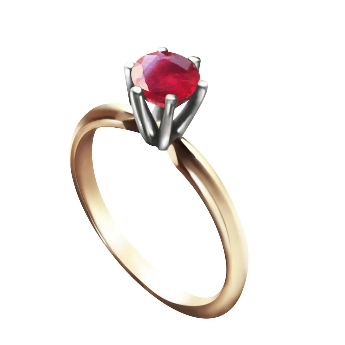 0.65 Carat 14K Solid Yellow Gold Solitaire Ring Natural Ruby