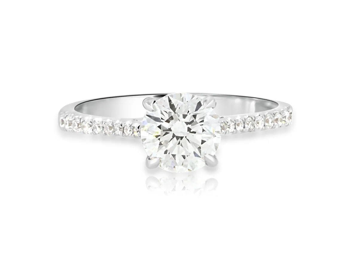 1.02cts DVVS2 Diamond Pave White Gold Ring