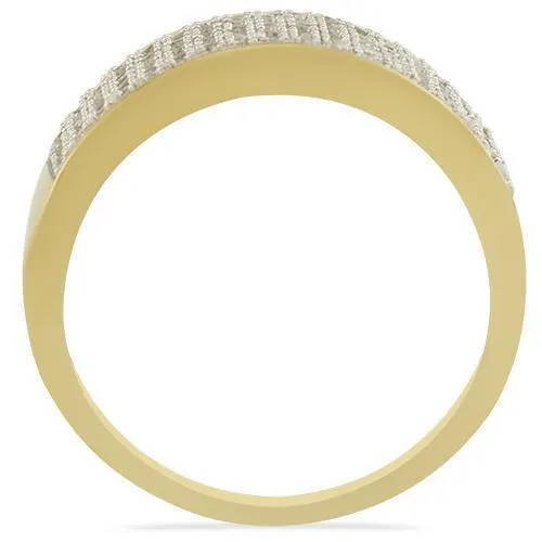 10K Yellow Gold Diamond Wedding Band Set 1.06 Ctw