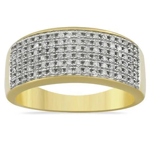 10K Yellow Gold Diamond Wedding Band Set 1.06 Ctw