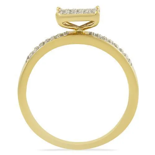 10K Yellow Gold Diamond Wedding Band Set 1.06 Ctw