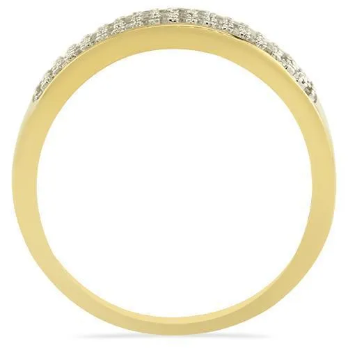 10K Yellow Gold Diamond Wedding Band Set 1.06 Ctw