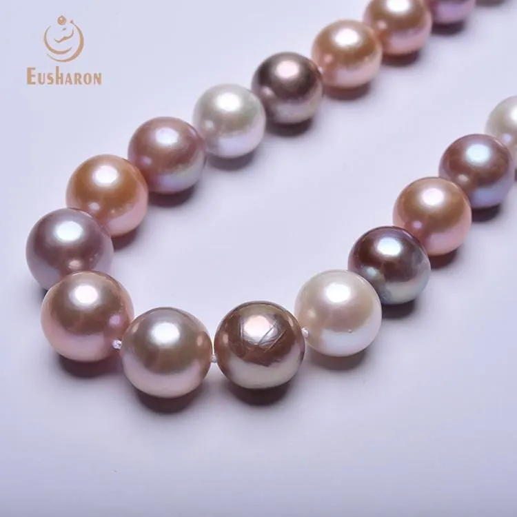 12-14mm AAA- Mixed Color Edison Pearl Necklace