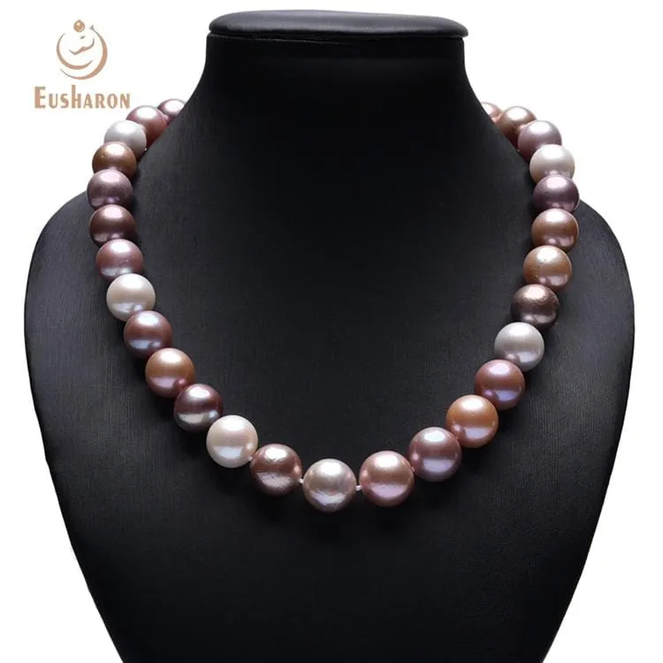 12-14mm AAA- Mixed Color Edison Pearl Necklace