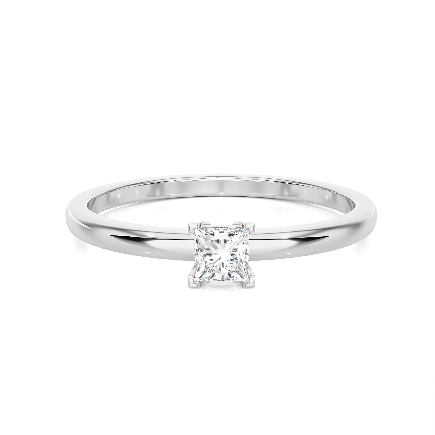 1/4 ctw Princess-Cut Lab Grown Diamond Solitaire Engagement Ring