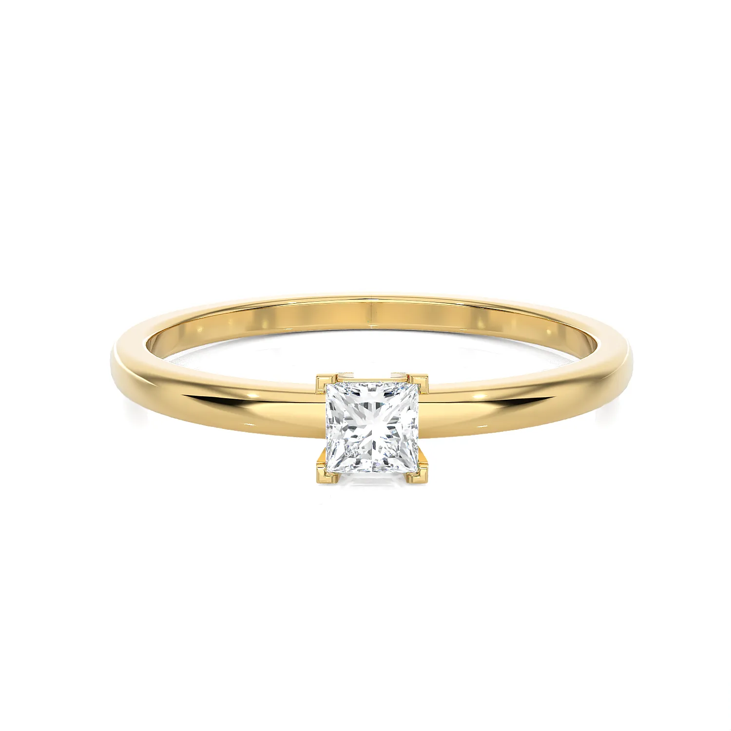 1/4 ctw Princess-Cut Lab Grown Diamond Solitaire Engagement Ring