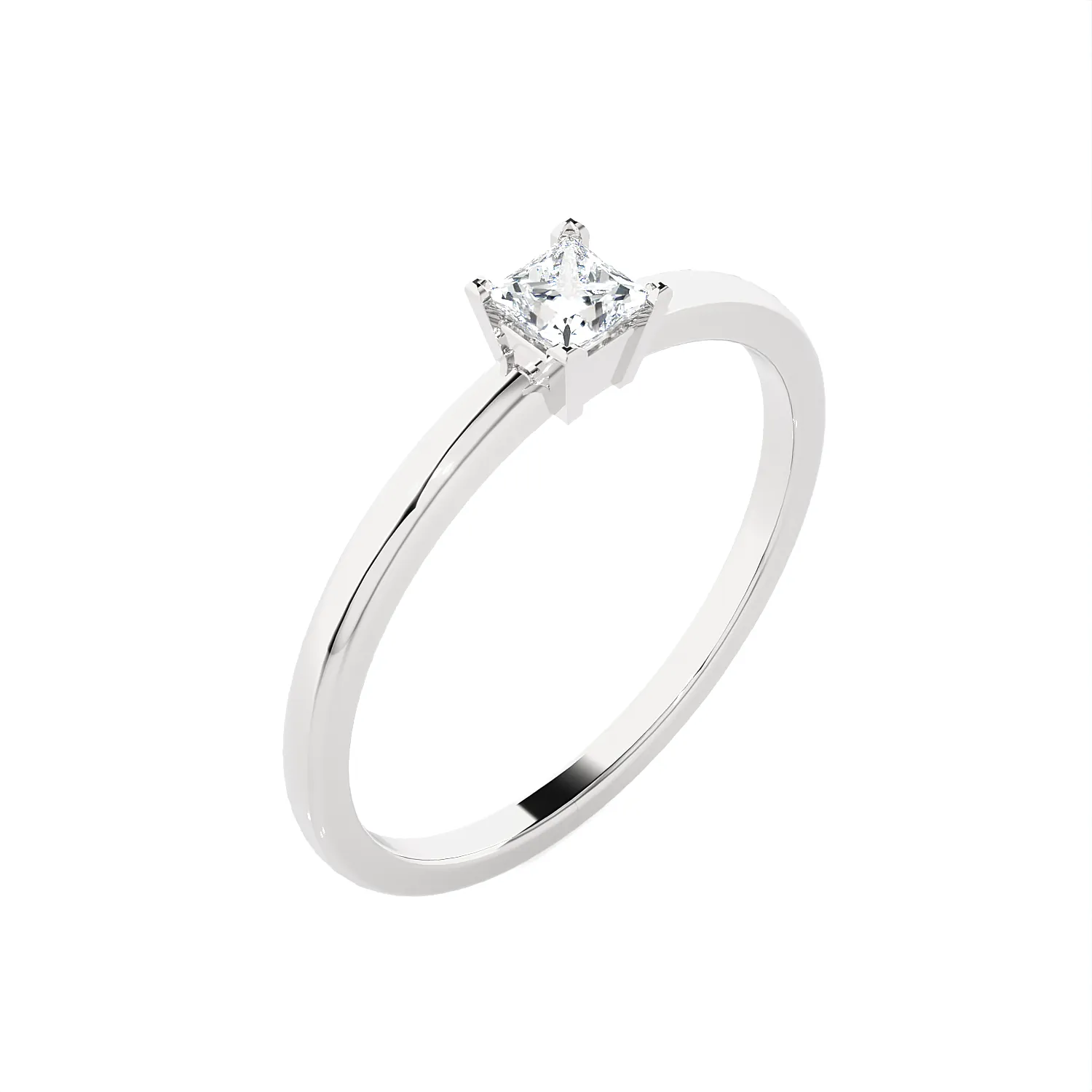 1/4 ctw Princess-Cut Lab Grown Diamond Solitaire Engagement Ring