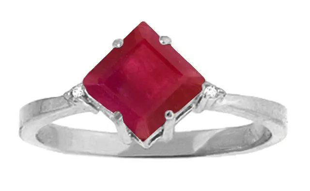 1.46 Carat 14K Solid Yellow Gold My Fire Inside Ruby Diamond Ring