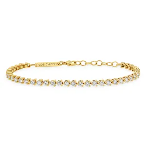 14k 3 Prong Diamond Tennis Bracelet