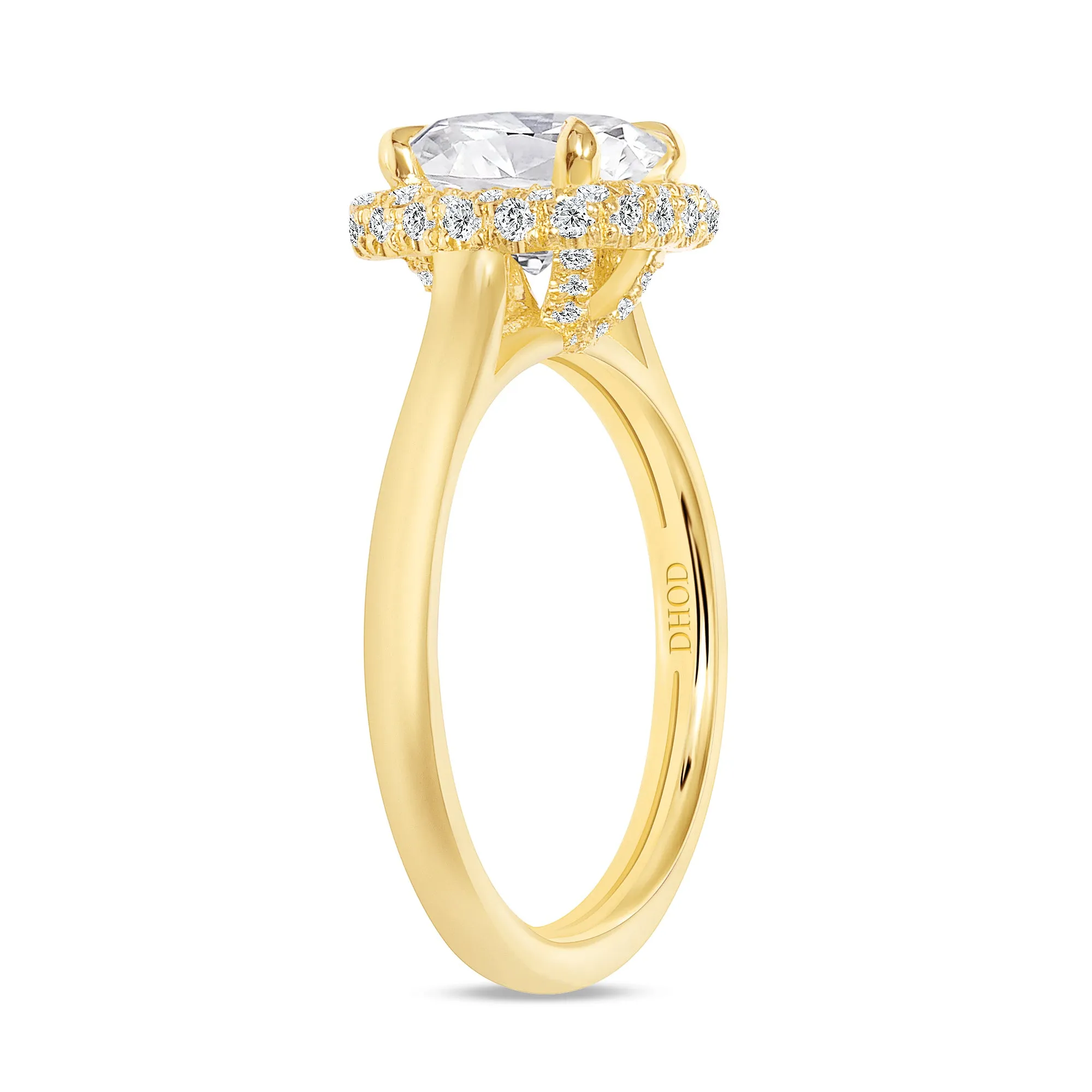 14K Gold Cushion Cut Forever One Moissanite Engagement Ring