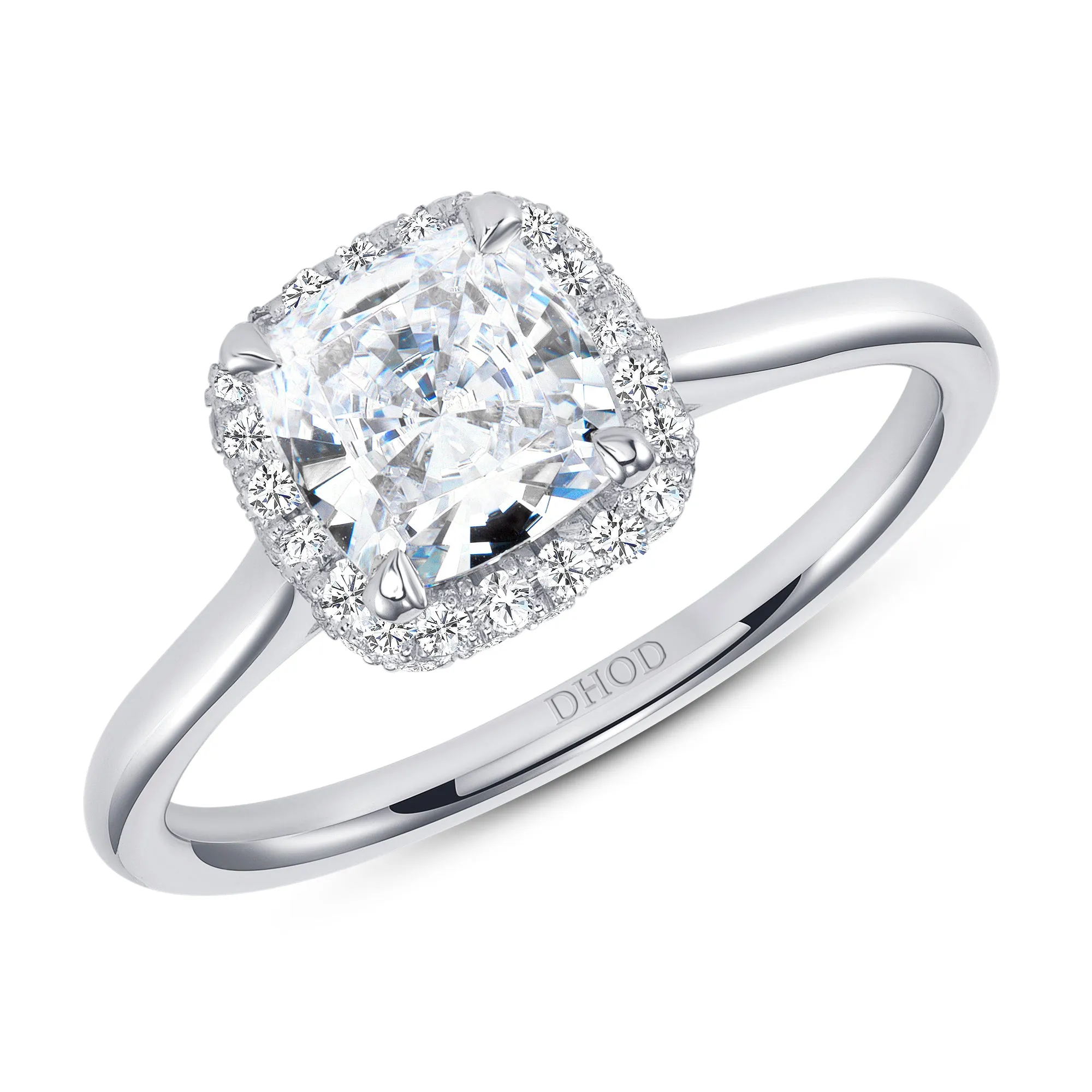 14K Gold Cushion Cut Forever One Moissanite Engagement Ring