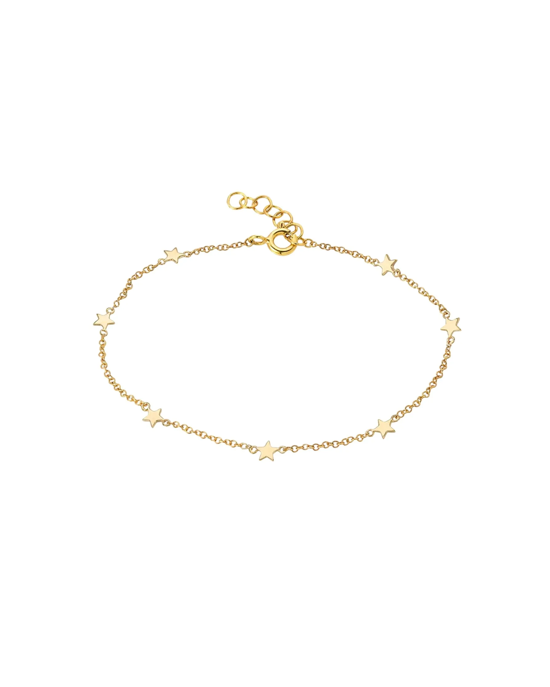 14k Gold Star Charms Bracelet