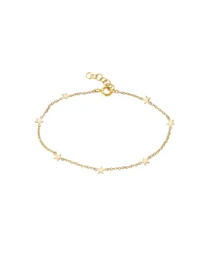 14k Gold Star Charms Bracelet