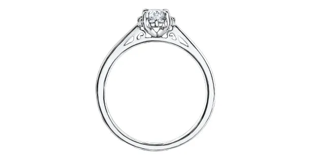 14K White Gold Oval Diamond with (10) Diamond Halo Engagement Ring