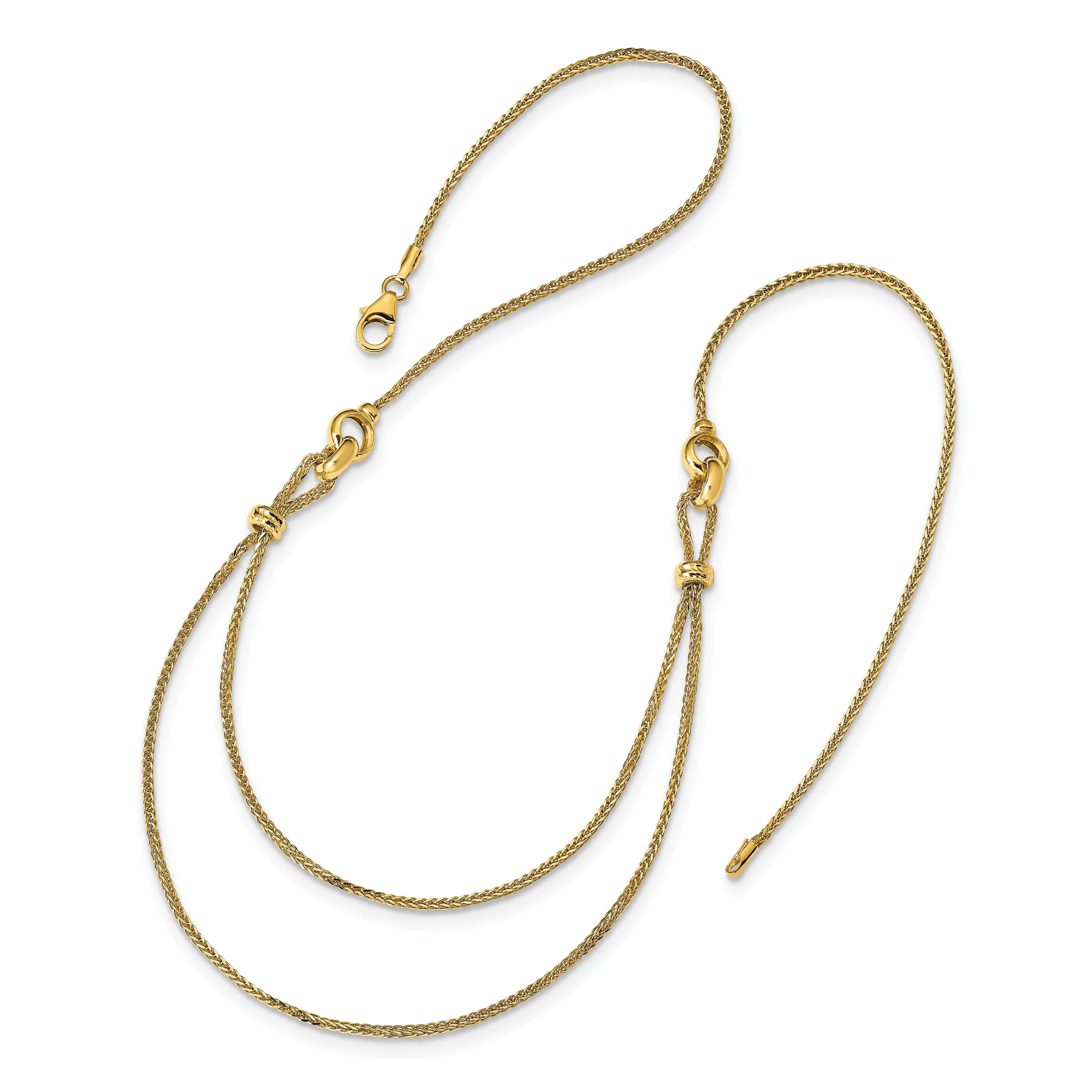 14k Yellow Gold 2 Layer D.C Beaded Necklace