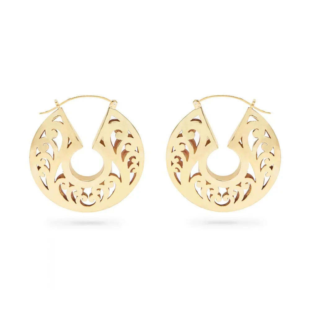 16g Hollow Keyhole Filigree Brass Earrings — Price Per 2