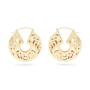 16g Hollow Keyhole Filigree Brass Earrings — Price Per 2