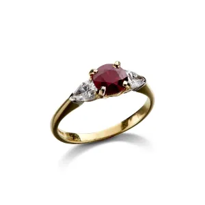 18ct Yellow Gold Ruby & Diamond Ring