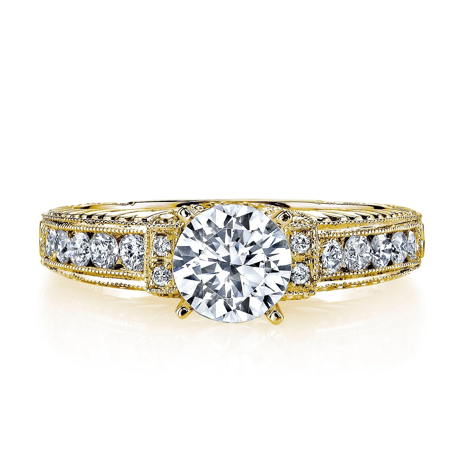 18K YELLOW GOLD DIAMOND ENGAGEMENT RING