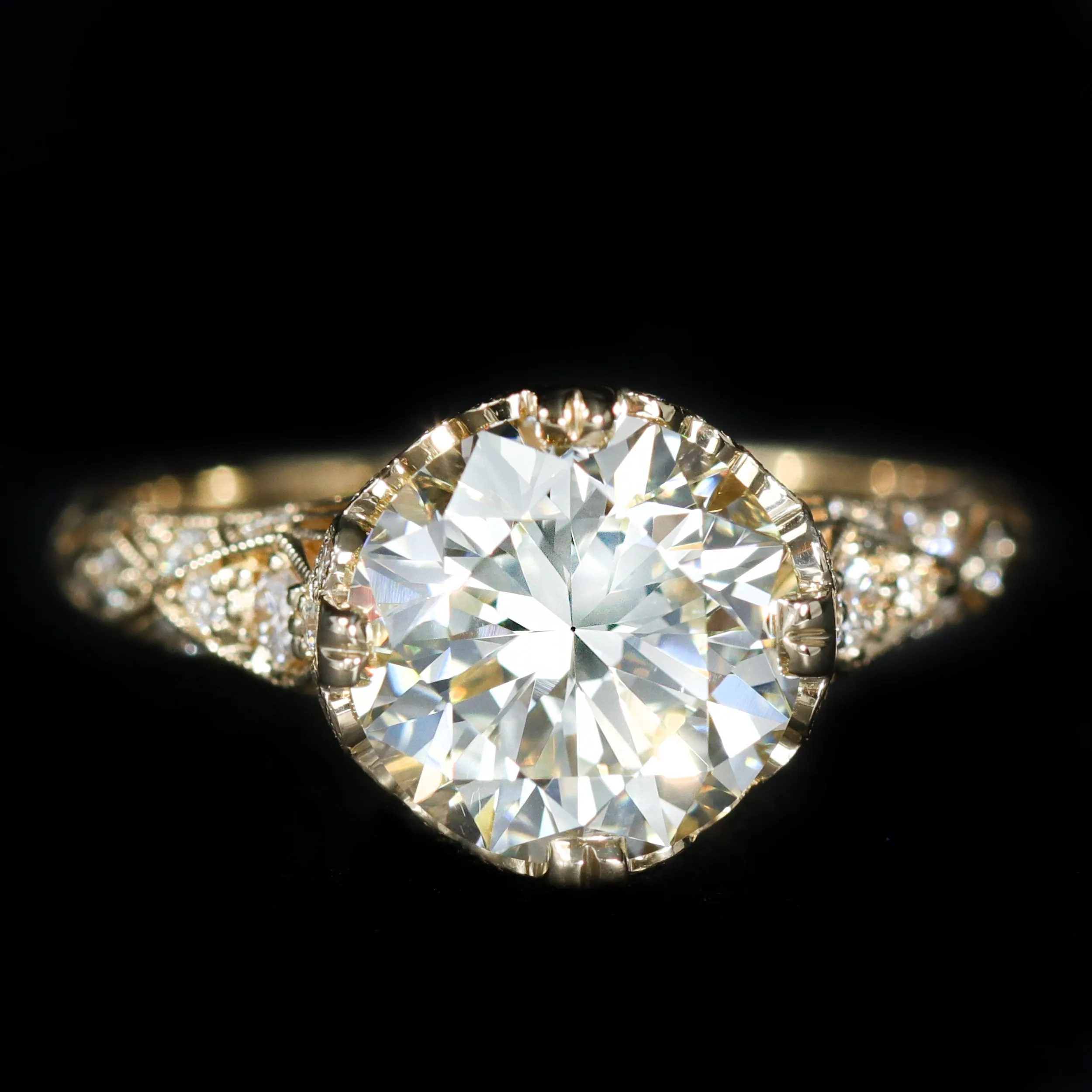 18K Yellow Gold GIA 3.01 Carat Diamond Engagement Ring