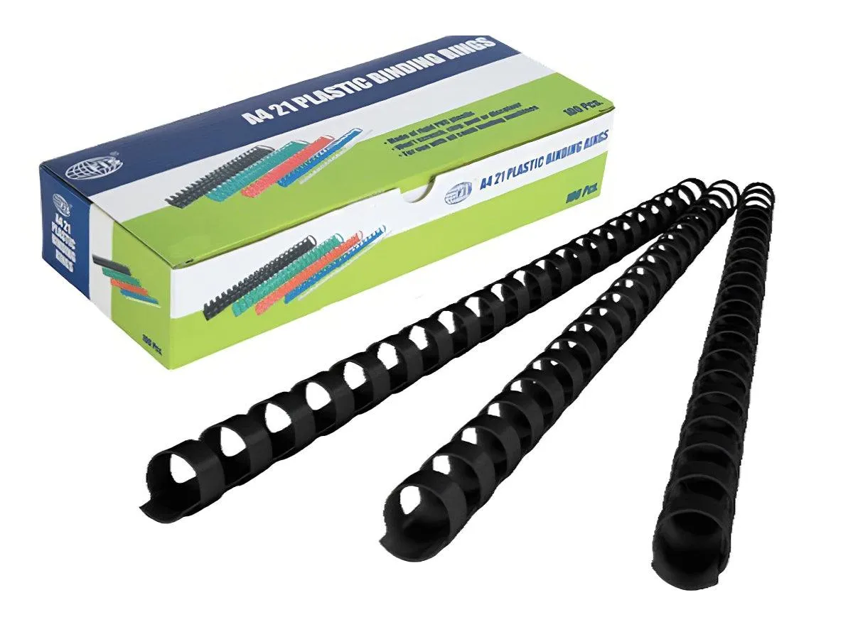 18mm Comb Binding Rings 100/box Black