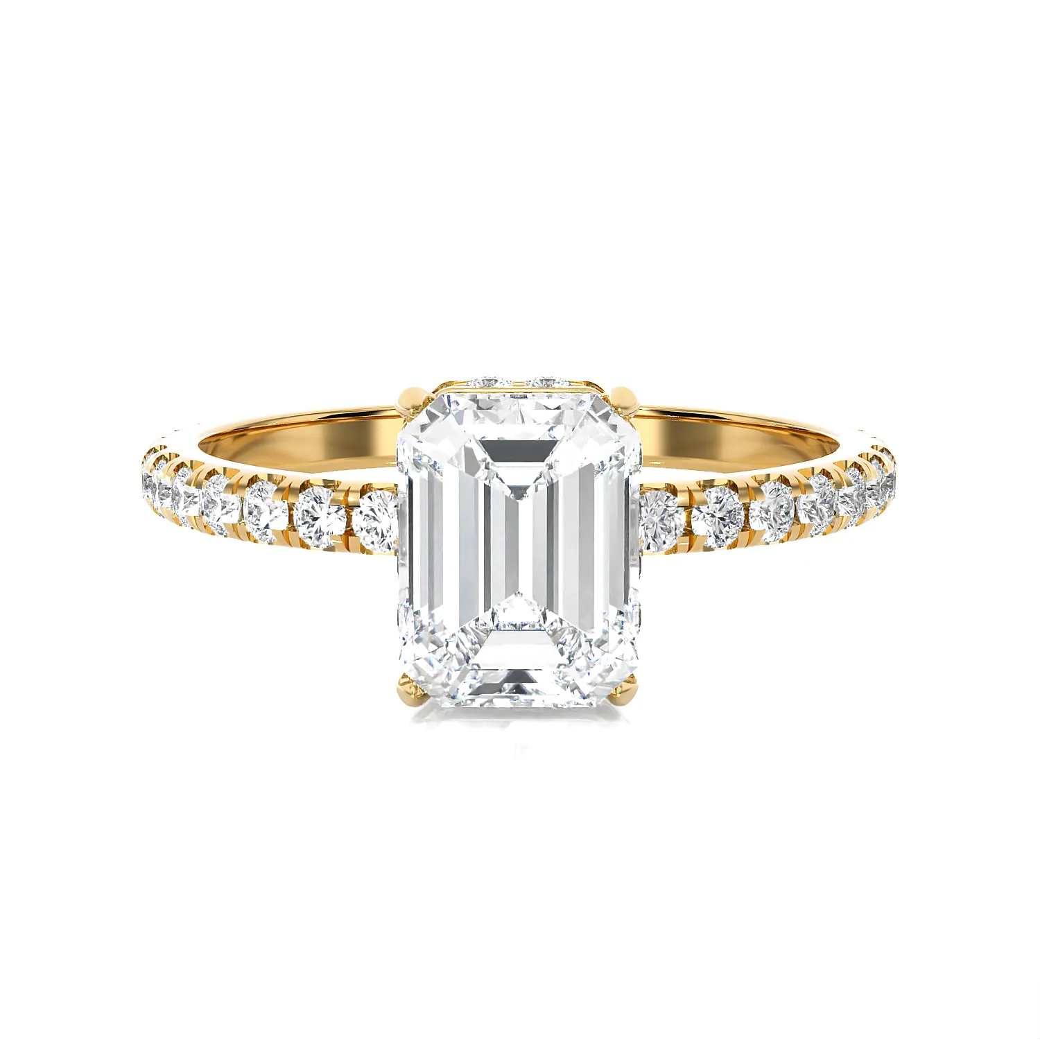 2 5/8 ctw Emerald-Cut Lab Grown Diamond Side Stone Engagement Ring