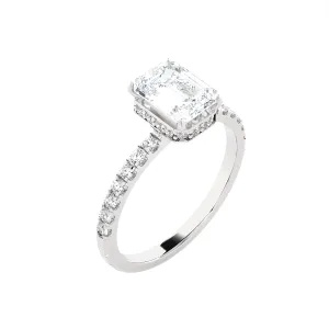 2 5/8 ctw Emerald-Cut Lab Grown Diamond Side Stone Engagement Ring