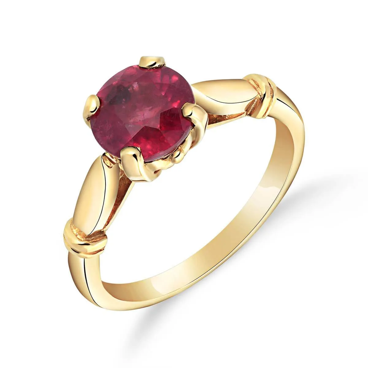 2 Carat 14K Solid Yellow Gold Replenishing Faith Ruby Ring