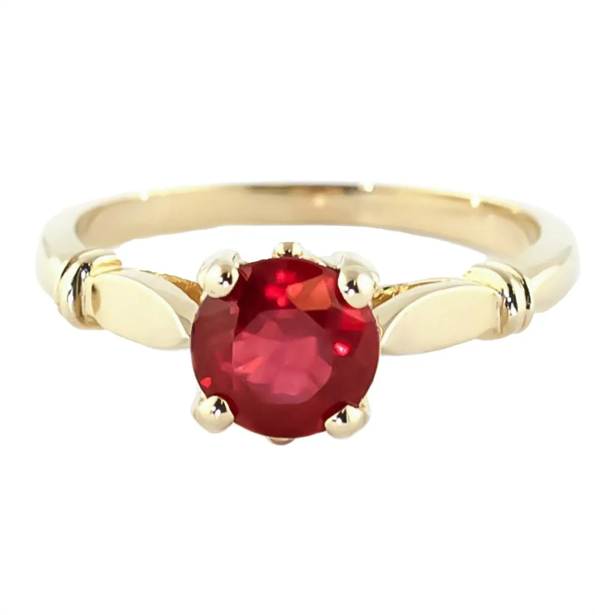 2 Carat 14K Solid Yellow Gold Replenishing Faith Ruby Ring