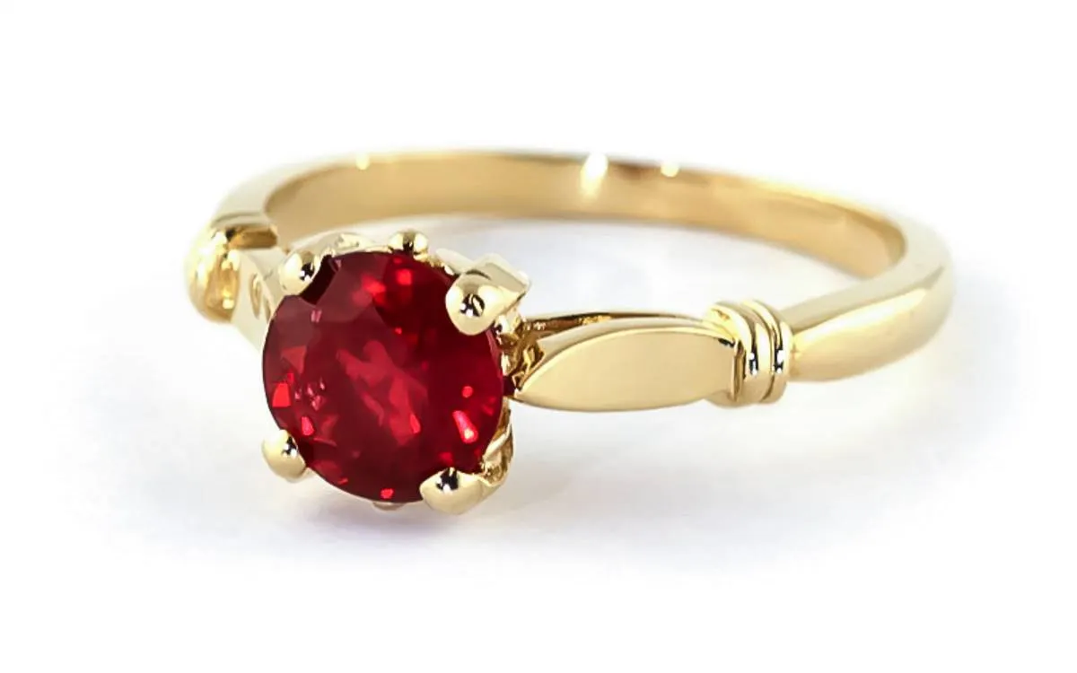 2 Carat 14K Solid Yellow Gold Replenishing Faith Ruby Ring