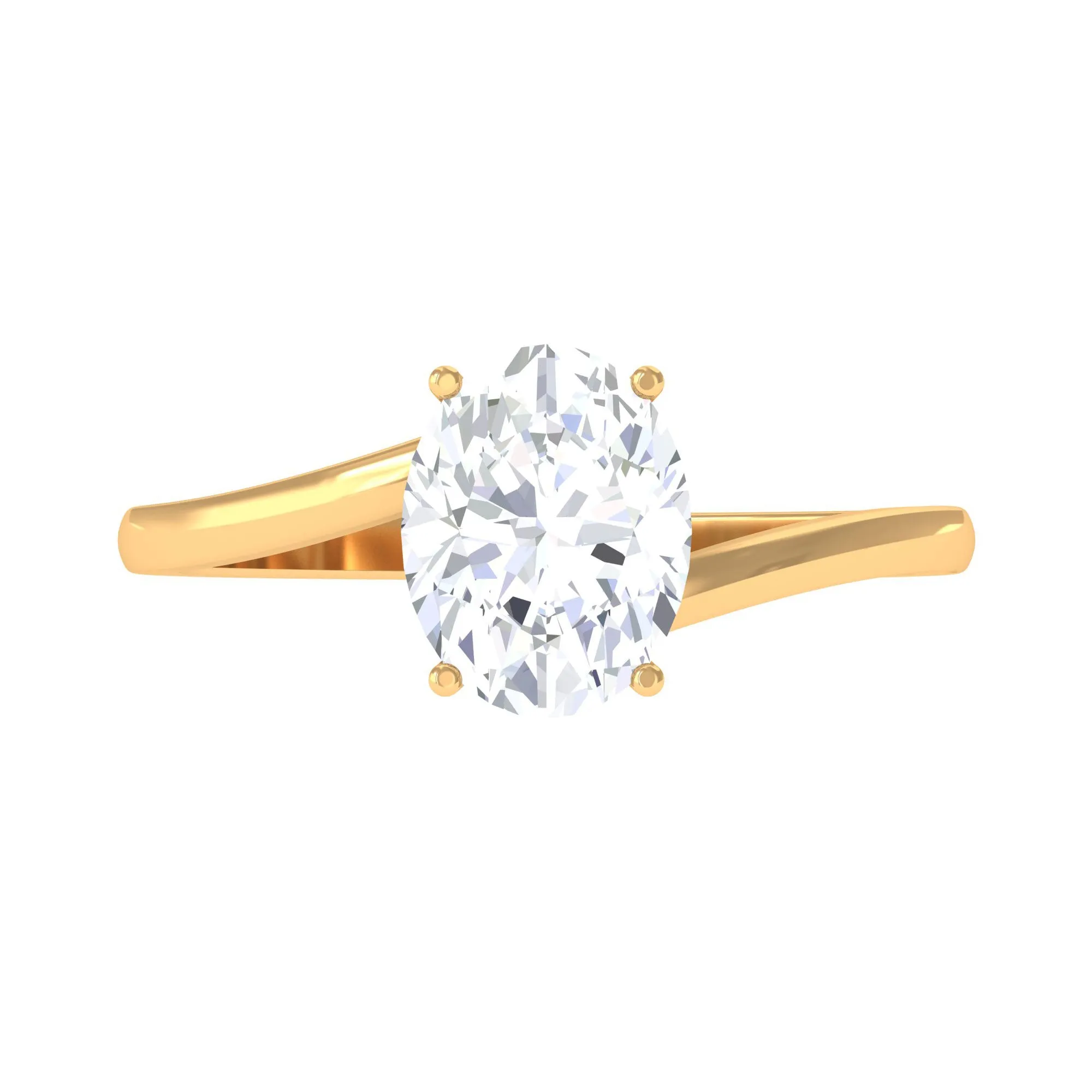 2.50 CT Oval Cut Solitaire Moissanite Bypass Engagement Ring