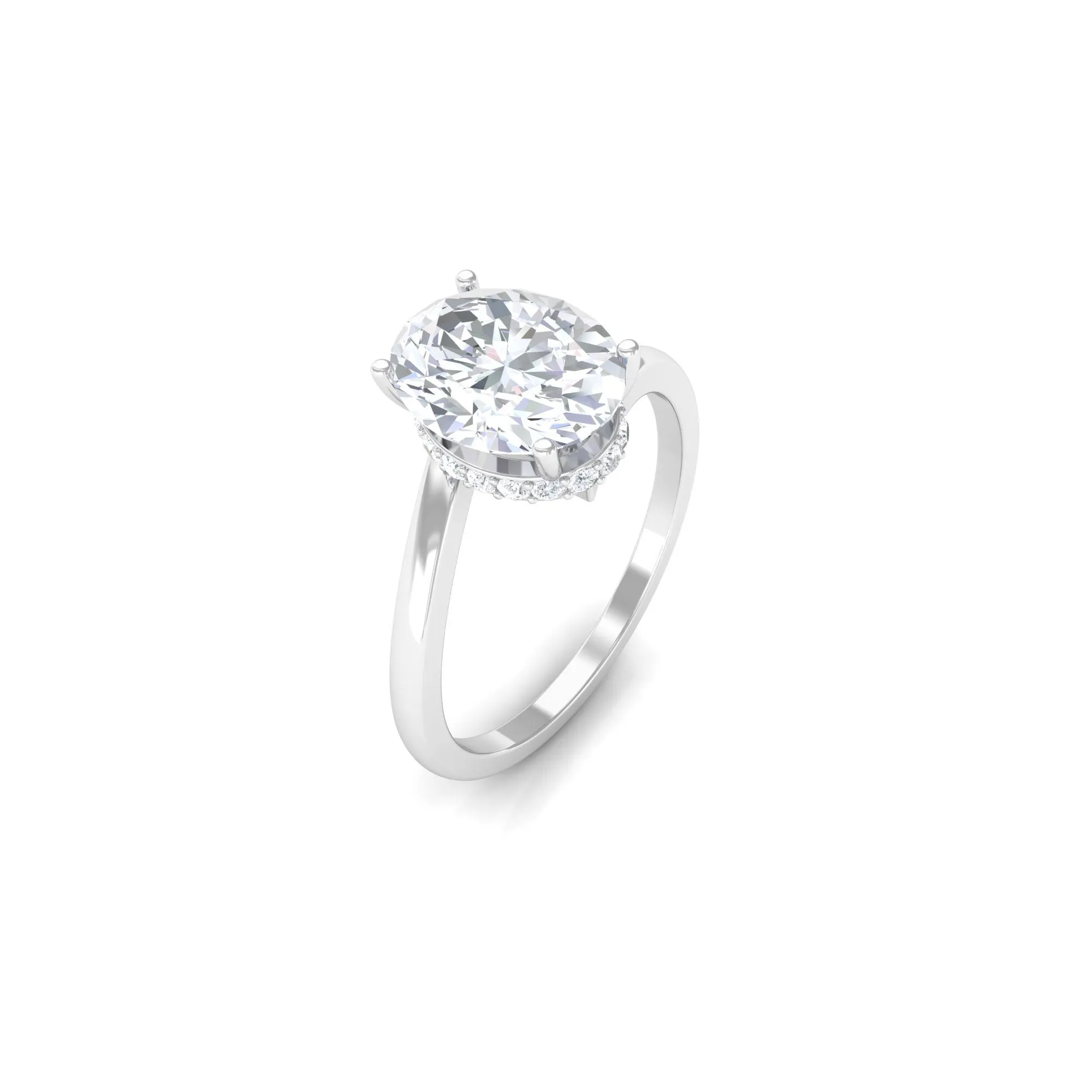 2.50 CT Oval Cut Solitaire Moissanite Bypass Engagement Ring