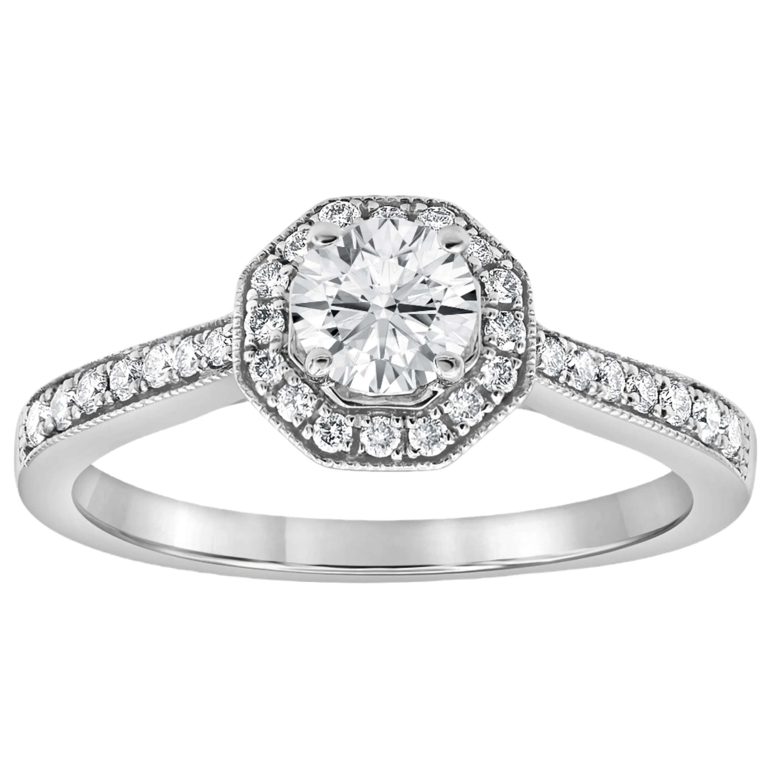 3/4ctw Diamond Halo Engagement Ring