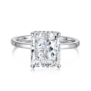 4 Carat Radiant Cut Hidden Halo Engagement Ring