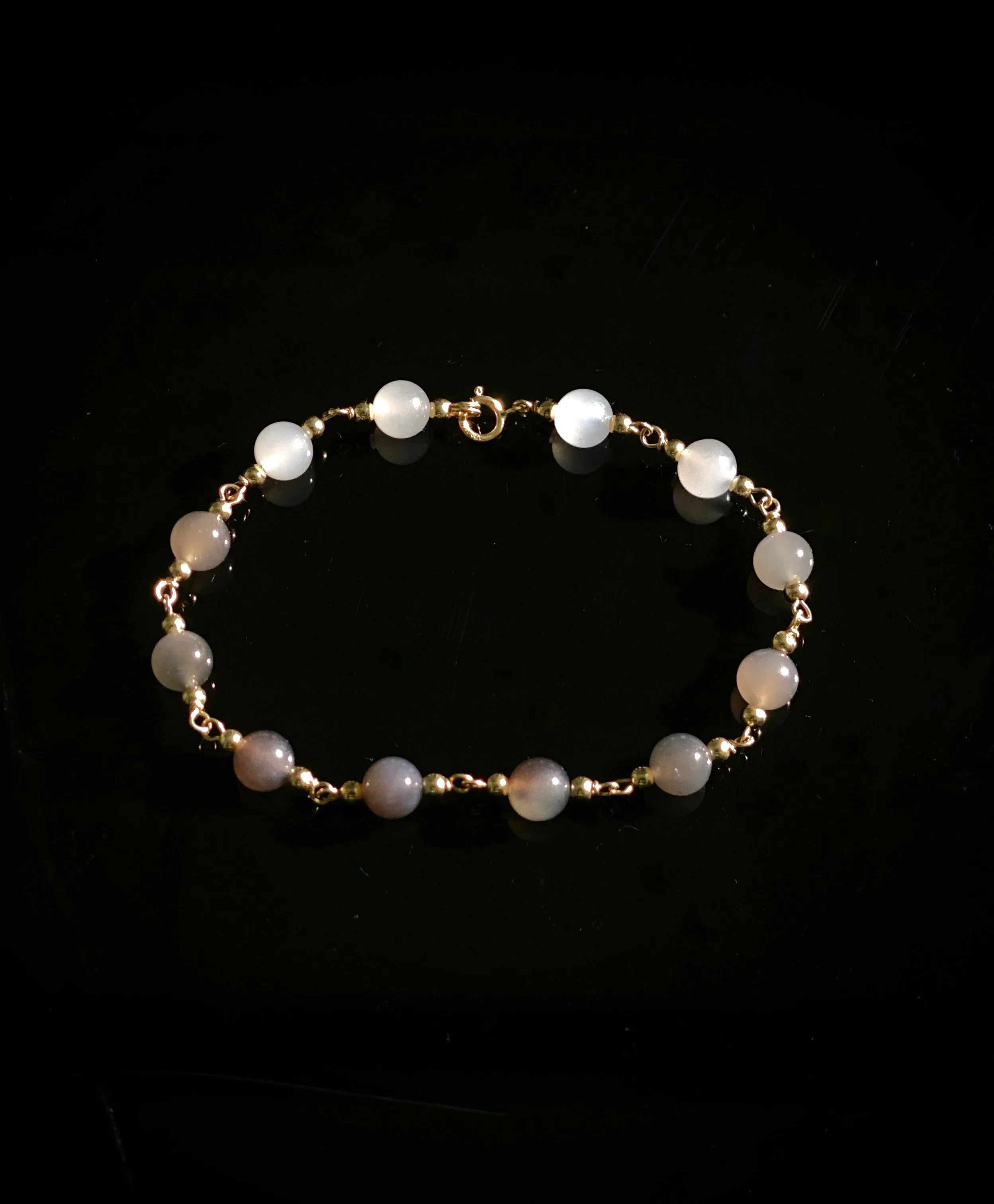 6mm Hetian Jade Starry Beaded Bracelet #2432