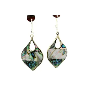 Abalone Teardrop Alpaca Silver Earrings Artisana