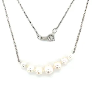 Add-a-Pearl Necklace with Seven White Pearls in 10K White Gold