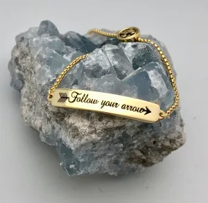 Adjustable Gold Affirmation Chain Bracelet - Follow Your Arrow