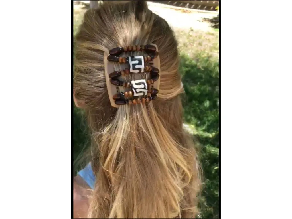 African Butterfly Chameleon Hair Comb - Beada Blonde 35