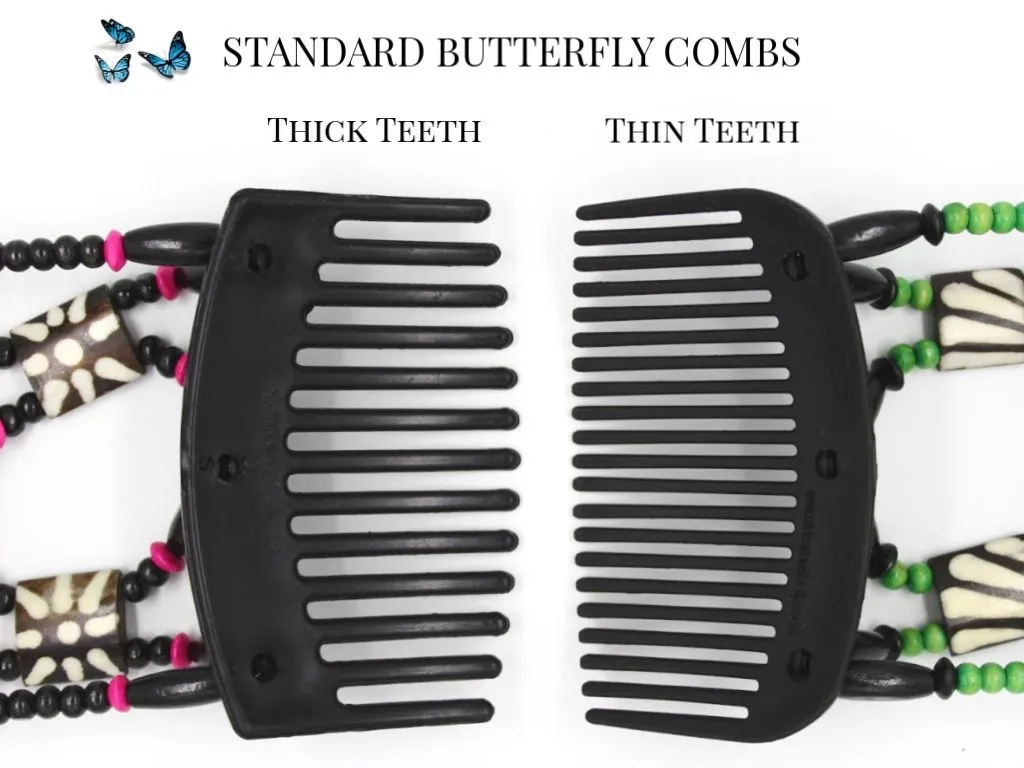 African Butterfly Thick Hair Comb - Ndalena Blonde 65