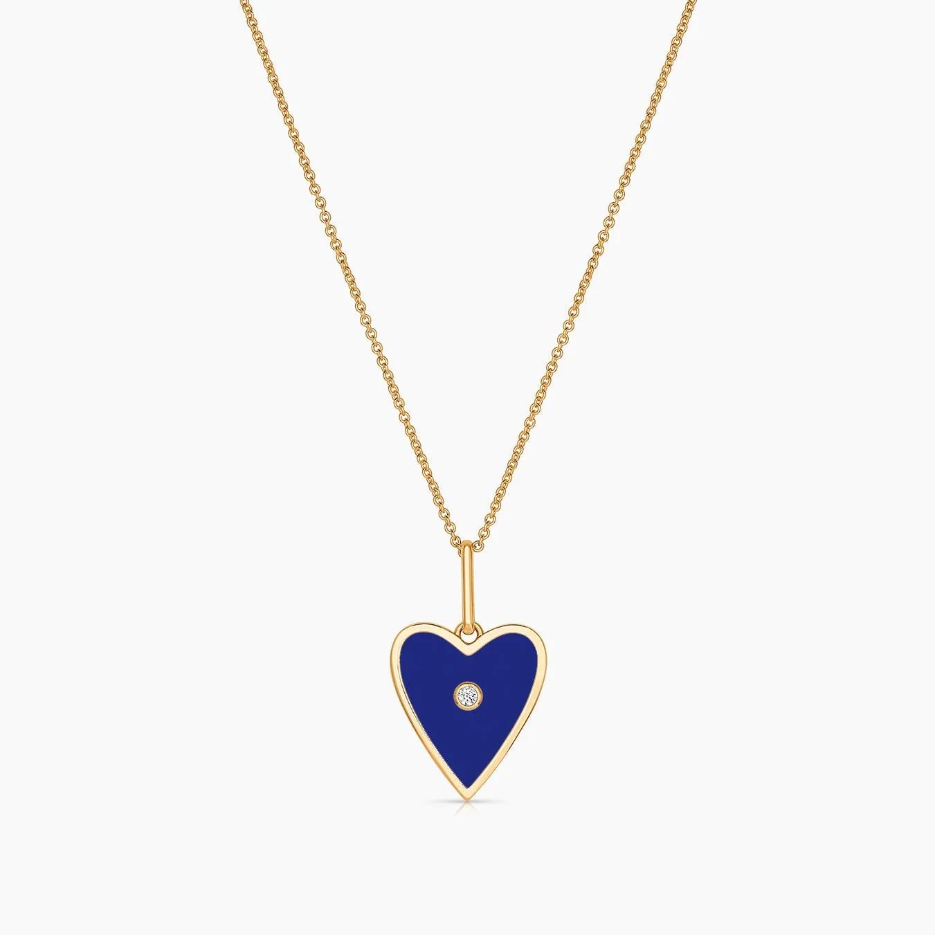 Amaya Heart Blue Enamel Necklace