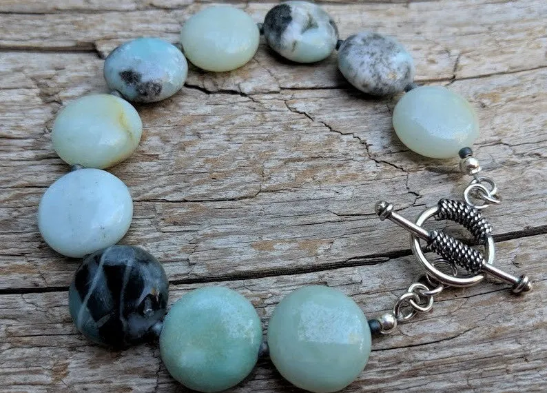 Amazonite Silver Toggle Bracelet