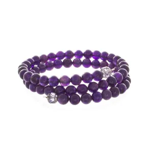 Amethyst Beaded Wrap Bracelet