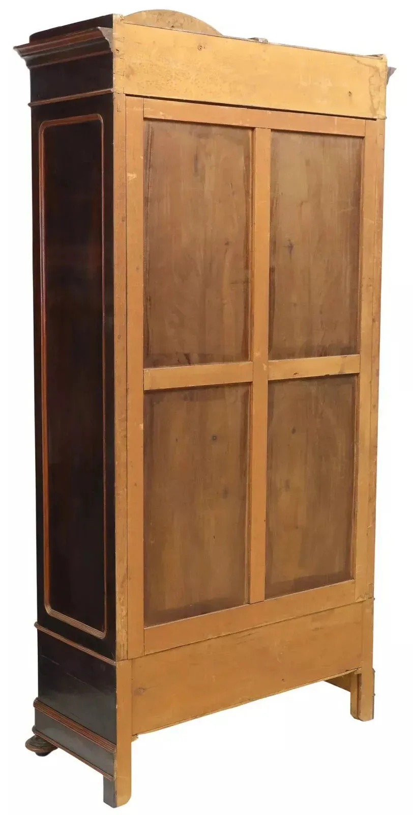 Antique Armoire, Mirrored, Italian, Inlaid Rosewood, 92.75"H, Cornice, E. 1900s