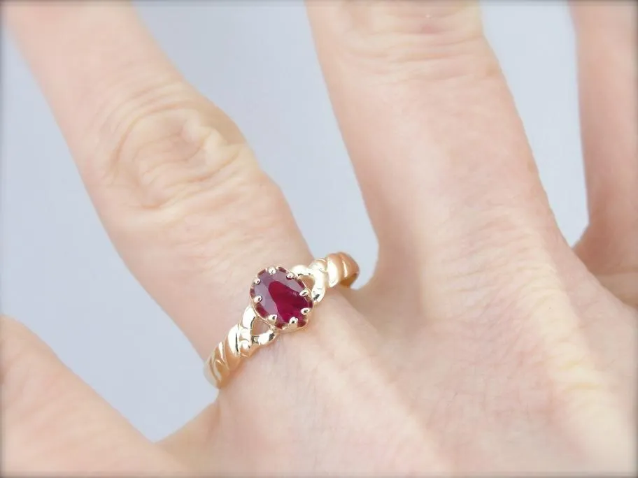 Antique Ruby and Gold Ladies Ring for Everyday