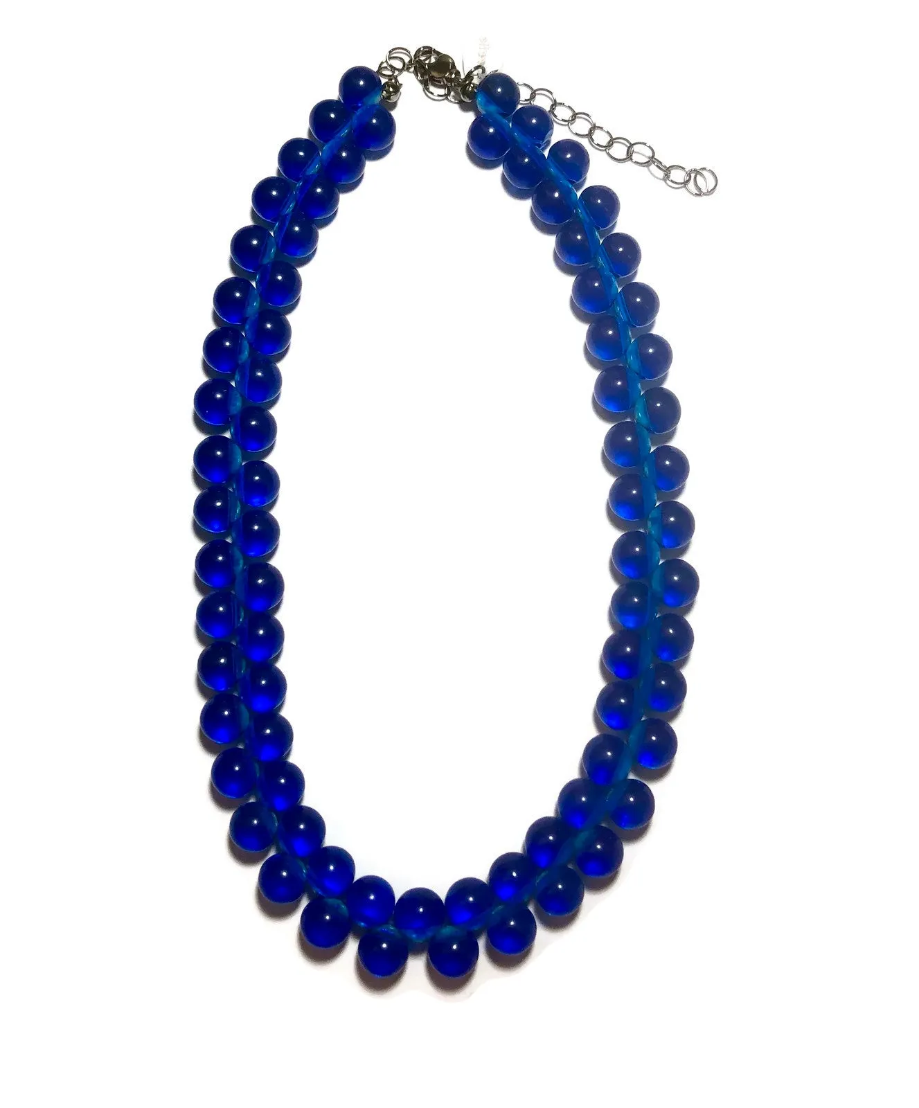 Aqua Blue Button Beaded Marco Necklace