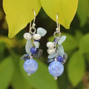 Azure Love Beaded Gemstone Earrings