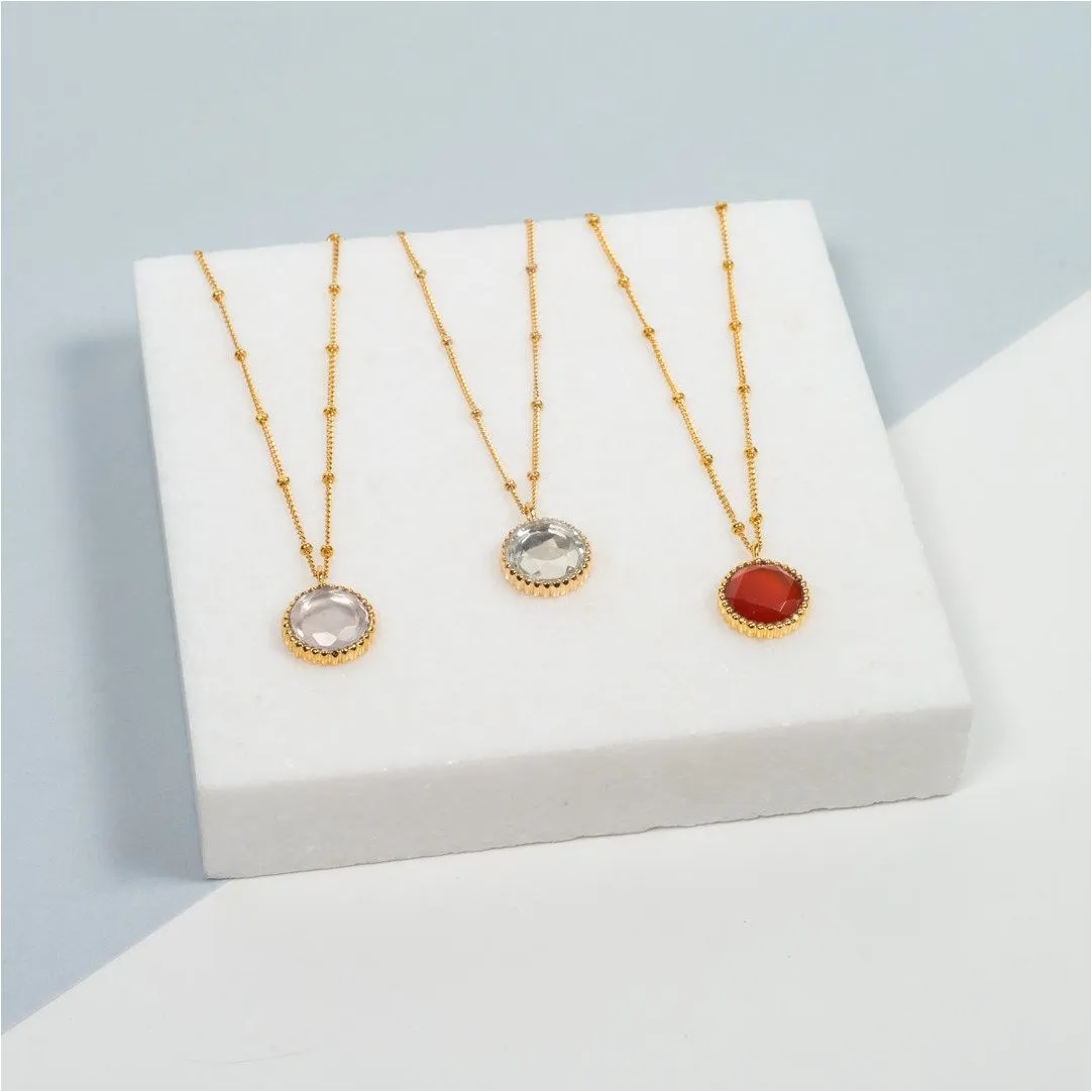 Barcelona July Carnelian Birthstone Necklace