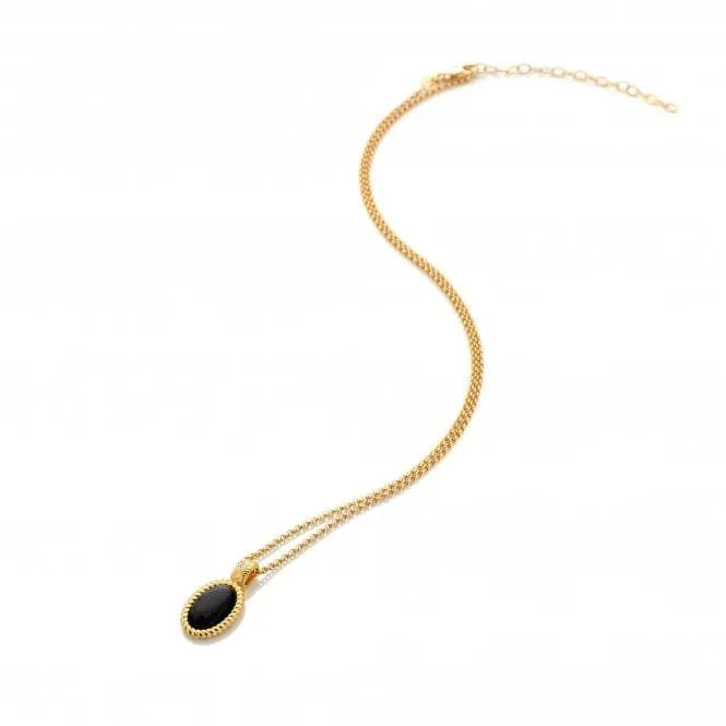 Black Onyx Oval Pendant Necklace DP915